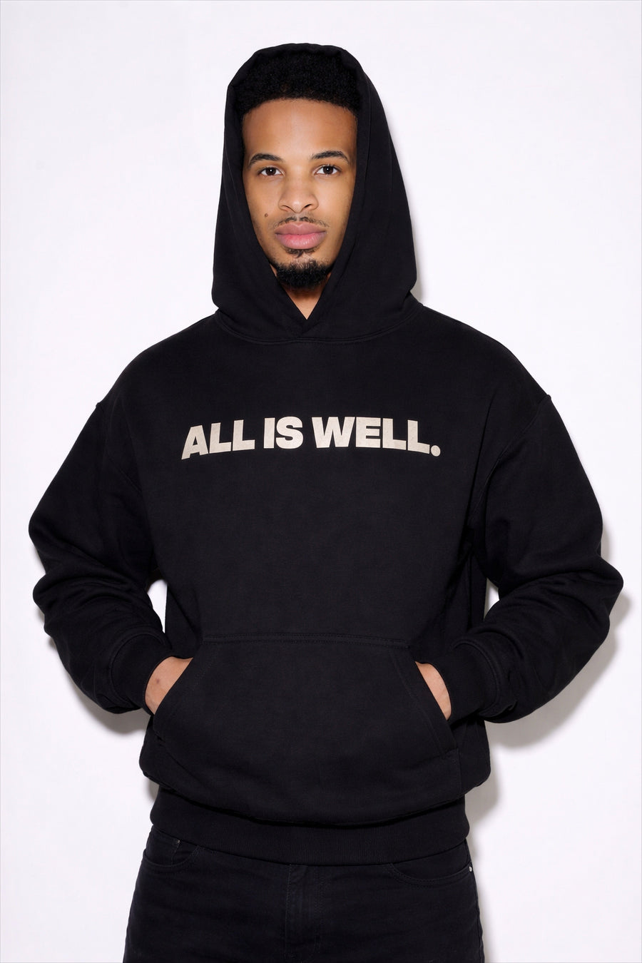 Heavyweight Cropped Hoodie — black