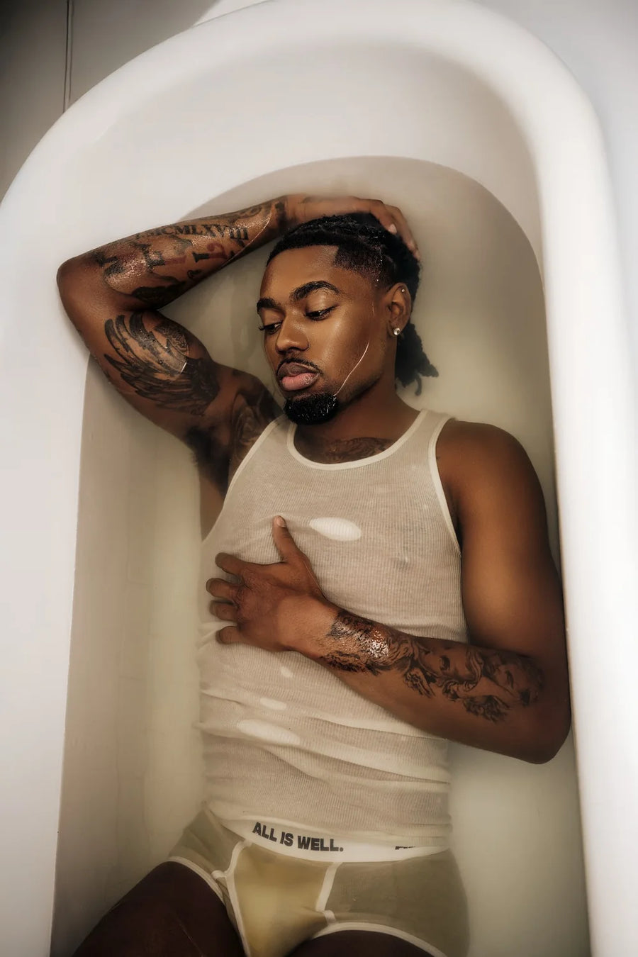 All Is Well Luxe Tank and Brief cream bathtub vertical